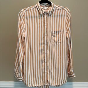 BeachLunchLounge Striped Button Up Long Sleeve Shirt Size S